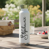 Persoonlijke naam in script waterfles