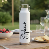 Persoonlijke naam in script waterfles