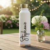 Persoonlijke naam in script waterfles