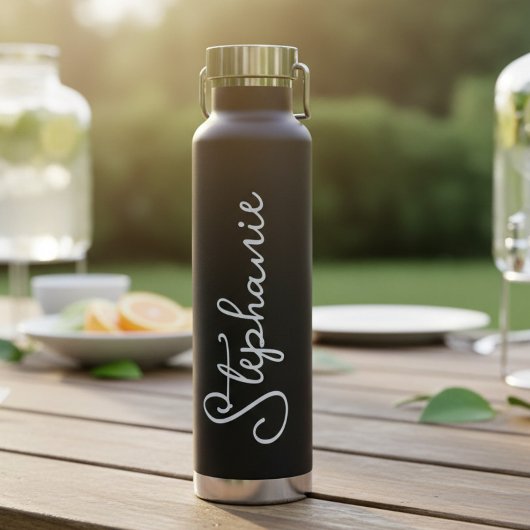 Persoonlijke naam in script waterfles