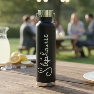 Persoonlijke naam in script waterfles
