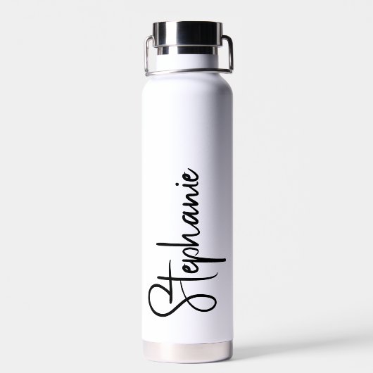 Persoonlijke naam in script waterfles (Achterkant)