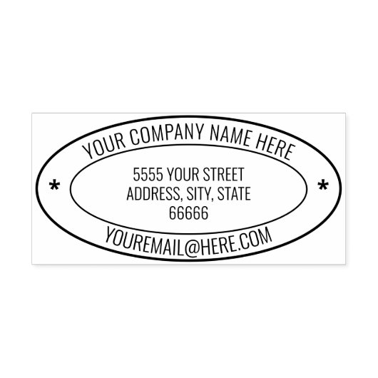 Persoonlijke naam info adres ovale rubberen stempe rubberstempel (Afrduk)