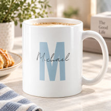Persoonlijke Naam Initiaal Blauw Monogram Cool