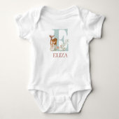 Persoonlijke naam Initiaal Letter E Baby Bodysuit (Voorkant)