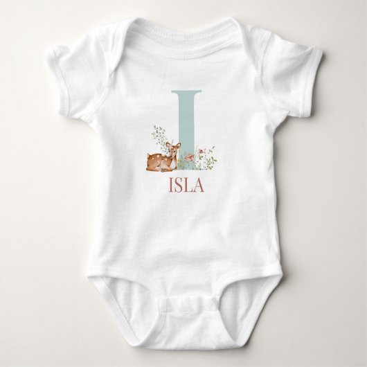 Persoonlijke naam Initiaal Letter I Baby Bodysuit (Voorkant)