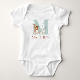 Persoonlijke naam Initiaal Letter M Baby Bodysuit