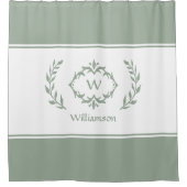 Persoonlijke naam initiaal sagegroen monogram douchegordijn (Voorkant)