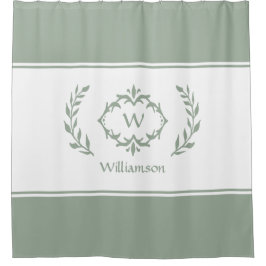 Persoonlijke naam initiaal sagegroen monogram douchegordijn