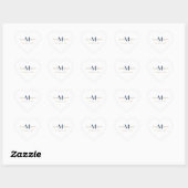 Persoonlijke naam initials blauw goud bruiloft hart sticker (Vel)