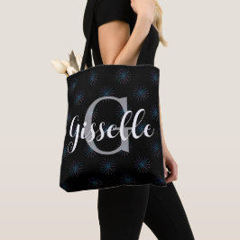 Persoonlijke naam & initiële stervende patroon tote bag