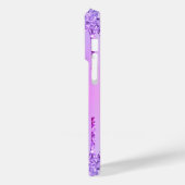 Persoonlijke naam iPhone Case Paars Pink Neon (Achterkant / Links)