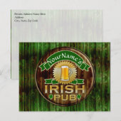 Persoonlijke naam Irish Pub Sign St. Patrick's Day Briefkaart (Voorkant / Achterkant)