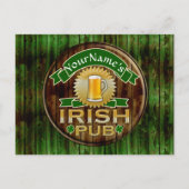 Persoonlijke naam Irish Pub Sign St. Patrick's Day Briefkaart (Voorkant)