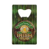 Persoonlijke naam Irish Pub Sign St. Patrick's Day Creditkaart Flessenopener (Voorkant)