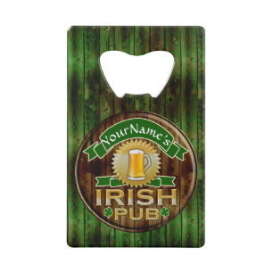Persoonlijke naam Irish Pub Sign St. Patrick's Day Creditkaart Flessenopener