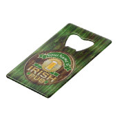 Persoonlijke naam Irish Pub Sign St. Patrick's Day Creditkaart Flessenopener (Achterkant Gekanteld)