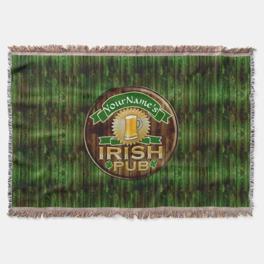 Persoonlijke naam Irish Pub Sign St. Patrick's Day Deken (Voorkant)
