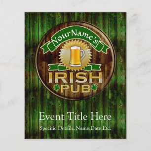 Persoonlijke naam Irish Pub Sign St. Patrick's Day Flyer