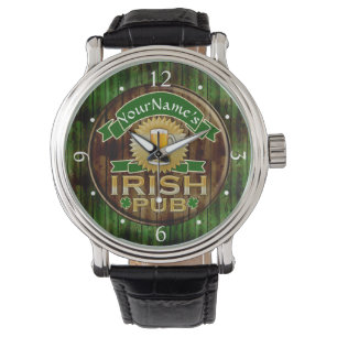 Persoonlijke naam Irish Pub Sign St. Patrick's Day Horloge