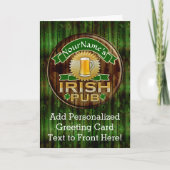 Persoonlijke naam Irish Pub Sign St. Patrick's Day Kaart (Voorkant)