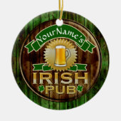 Persoonlijke naam Irish Pub Sign St. Patrick's Day Keramisch Ornament (Voorkant)