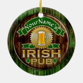 Persoonlijke naam Irish Pub Sign St. Patrick's Day Keramisch Ornament (Achterkant)