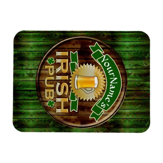 Persoonlijke naam Irish Pub Sign St. Patrick's Day Magneet (Horizontaal)