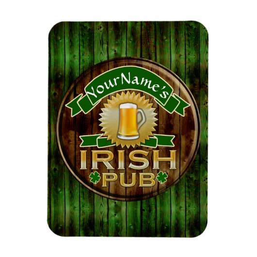 Persoonlijke naam Irish Pub Sign St. Patrick's Day Magneet (Verticaal)