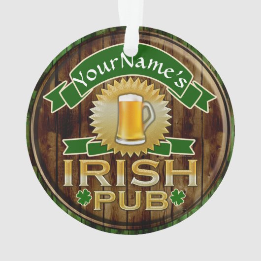 Persoonlijke naam Irish Pub Sign St. Patrick's Day Ornament (achterkant)