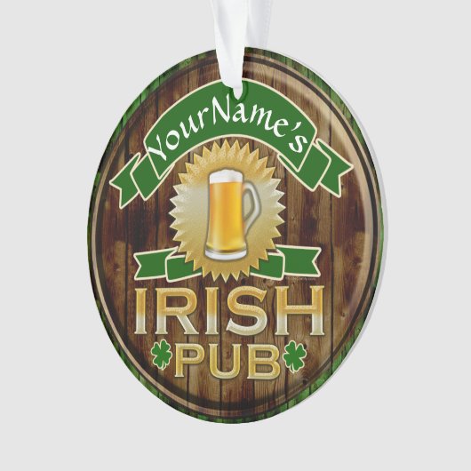 Persoonlijke naam Irish Pub Sign St. Patrick's Day Ornament (voorkant)