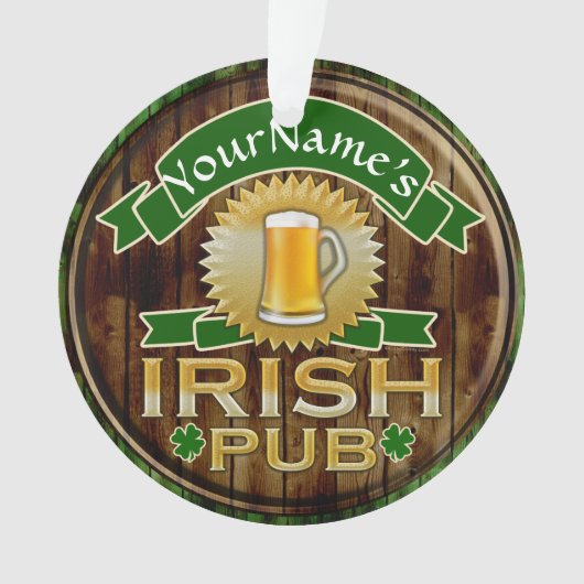 Persoonlijke naam Irish Pub Sign St. Patrick's Day Ornament (voorkant)