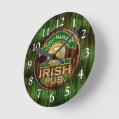 Persoonlijke naam Irish Pub Sign St. Patrick's Day Ronde Klok (Hoek)