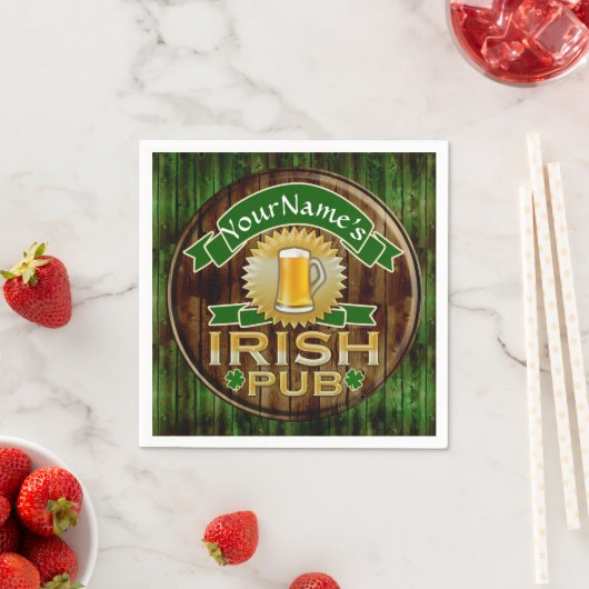Persoonlijke naam Irish Pub Sign St. Patrick's Day Servet (Insitu)