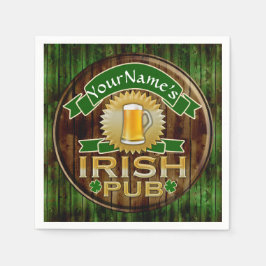 Persoonlijke naam Irish Pub Sign St. Patrick's Day Servet