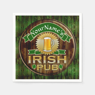 Persoonlijke naam Irish Pub Sign St. Patrick's Day Servet