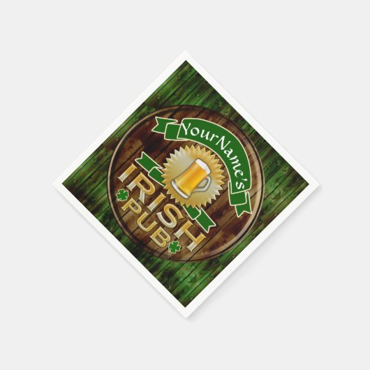 Persoonlijke naam Irish Pub Sign St. Patrick's Day Servet (Hoek)