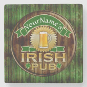 Persoonlijke naam Irish Pub Sign St. Patrick's Day Stenen Onderzetter (Voorkant)