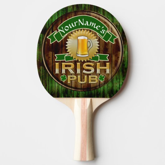 Persoonlijke naam Irish Pub Sign St. Patrick's Day Tafeltennisbatje (Voorkant)