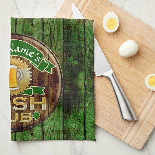 Persoonlijke naam Irish Pub Sign St. Patrick's Day Theedoek (Quarter Fold)