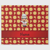 Persoonlijke naam italiaans chef-kokok-pizzatroon cadeaupapier (Vlak)