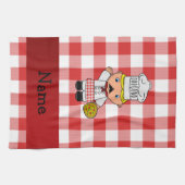 Persoonlijke naam italiaanse chef-kok-rode witcont theedoek (Horizontaal)