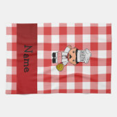 Persoonlijke naam italiaanse chef-kok-rode witcont theedoek (Horizontaal)