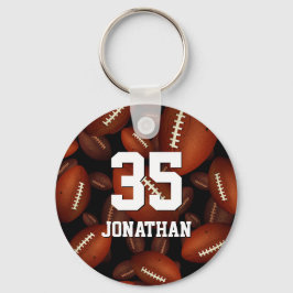 persoonlijke naam jersey number en footballs sleutelhanger