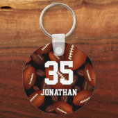 persoonlijke naam jersey number en footballs sleutelhanger (Achterkant)