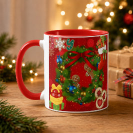 Persoonlijke naam Joy Kerstkrans Peperkoek Mok