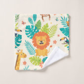 Persoonlijke naam Jungle Fun Bad Handdoek (Wasdoekje)
