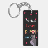 Persoonlijke naam K-pop Sleutelhanger (Voorkant Links)