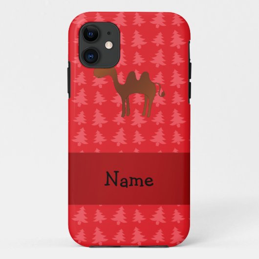 Persoonlijke naam kamelenrode kerstbomen Case-Mate iPhone case (Achterkant)
