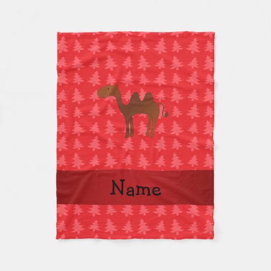 Persoonlijke naam kamelenrode kerstbomen fleece deken (Voorkant)